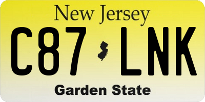 NJ license plate C87LNK