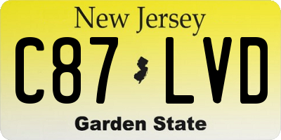 NJ license plate C87LVD