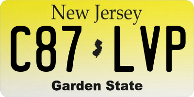 NJ license plate C87LVP