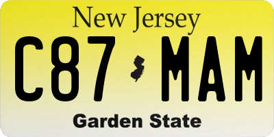 NJ license plate C87MAM