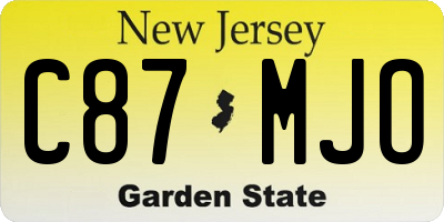 NJ license plate C87MJO