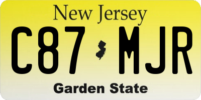 NJ license plate C87MJR