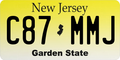 NJ license plate C87MMJ