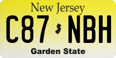 NJ license plate C87NBH