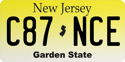 NJ license plate C87NCE