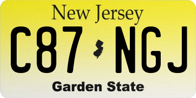 NJ license plate C87NGJ