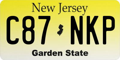 NJ license plate C87NKP