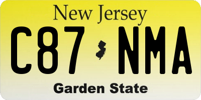 NJ license plate C87NMA
