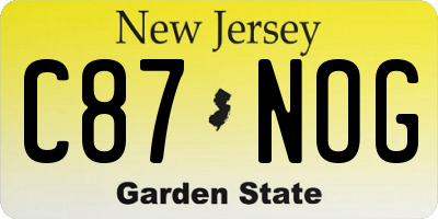 NJ license plate C87NOG