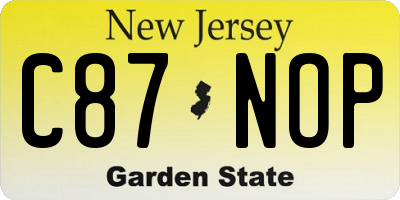 NJ license plate C87NOP