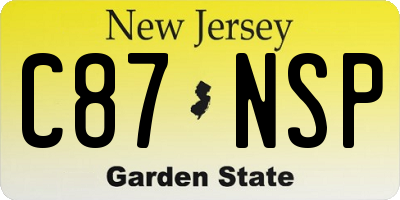 NJ license plate C87NSP