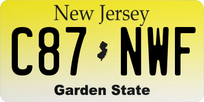 NJ license plate C87NWF