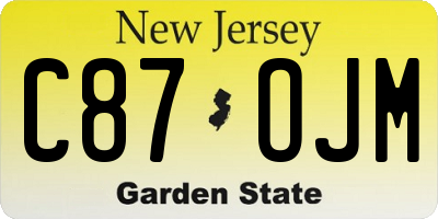 NJ license plate C87OJM