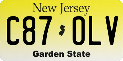 NJ license plate C87OLV