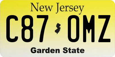 NJ license plate C87OMZ