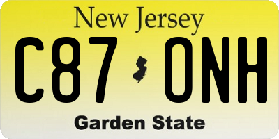 NJ license plate C87ONH