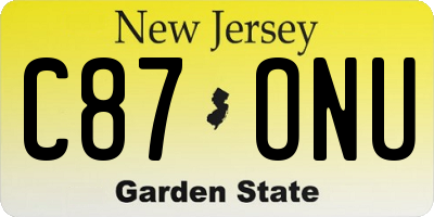 NJ license plate C87ONU