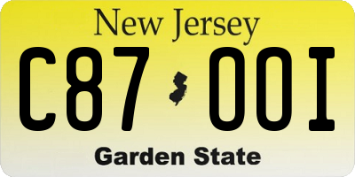 NJ license plate C87OOI