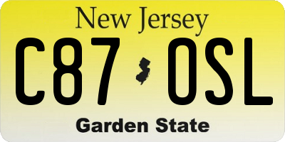 NJ license plate C87OSL