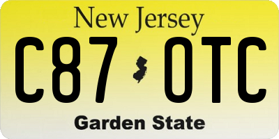 NJ license plate C87OTC