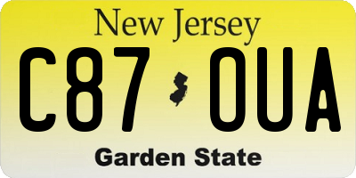 NJ license plate C87OUA
