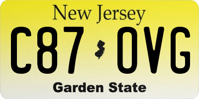 NJ license plate C87OVG