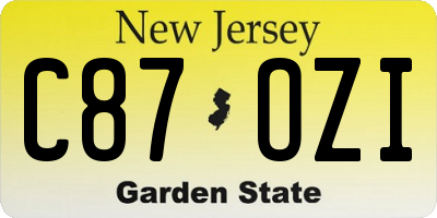 NJ license plate C87OZI