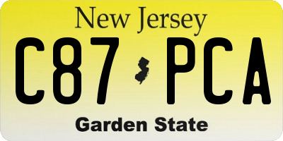 NJ license plate C87PCA