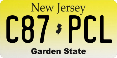 NJ license plate C87PCL