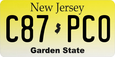 NJ license plate C87PCO