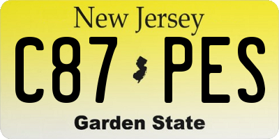 NJ license plate C87PES