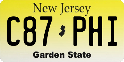 NJ license plate C87PHI