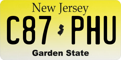 NJ license plate C87PHU