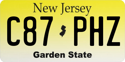 NJ license plate C87PHZ