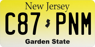 NJ license plate C87PNM