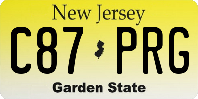 NJ license plate C87PRG