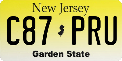 NJ license plate C87PRU