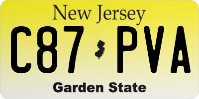 NJ license plate C87PVA