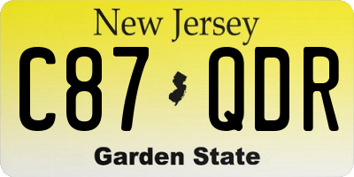 NJ license plate C87QDR