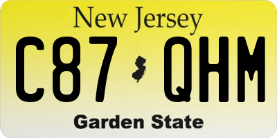 NJ license plate C87QHM