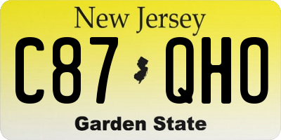 NJ license plate C87QHO