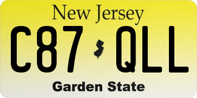 NJ license plate C87QLL