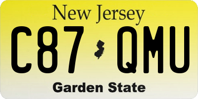 NJ license plate C87QMU