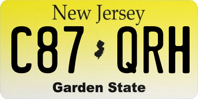 NJ license plate C87QRH