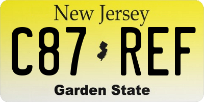 NJ license plate C87REF