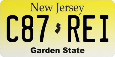 NJ license plate C87REI