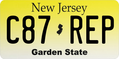 NJ license plate C87REP