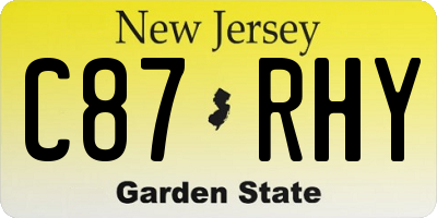 NJ license plate C87RHY
