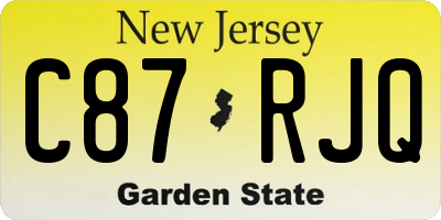 NJ license plate C87RJQ