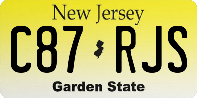 NJ license plate C87RJS